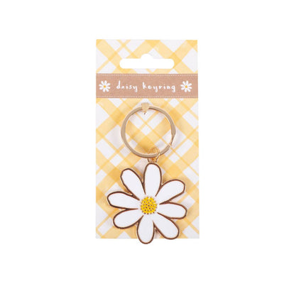 Daisy Flower Enamel Keyring