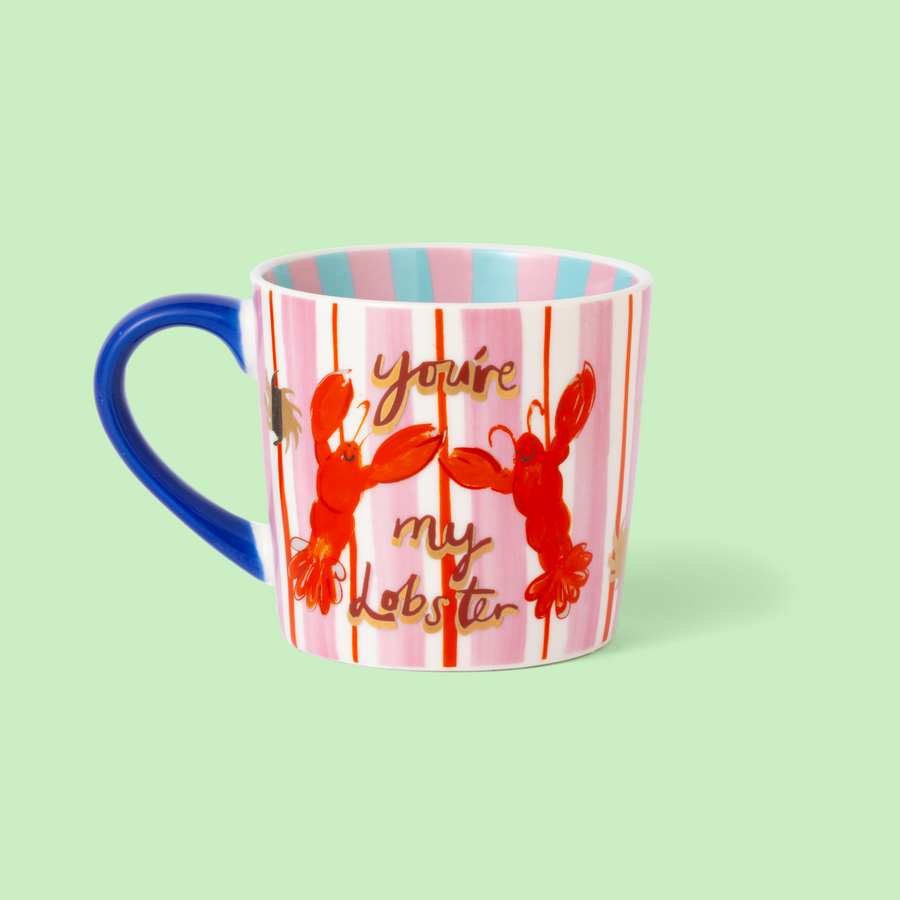 Eleanor Bowmer - You're My Lobster Stripe Mug Bibelot Leek UK Stockist