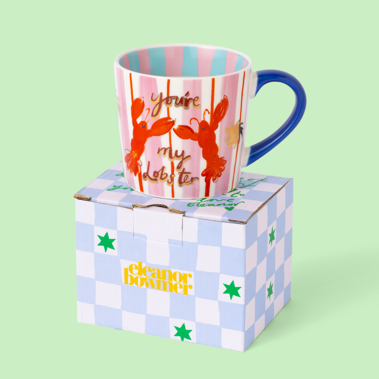 Eleanor Bowmer - You're My Lobster Stripe Mug Bibelot Leek UK Stockist