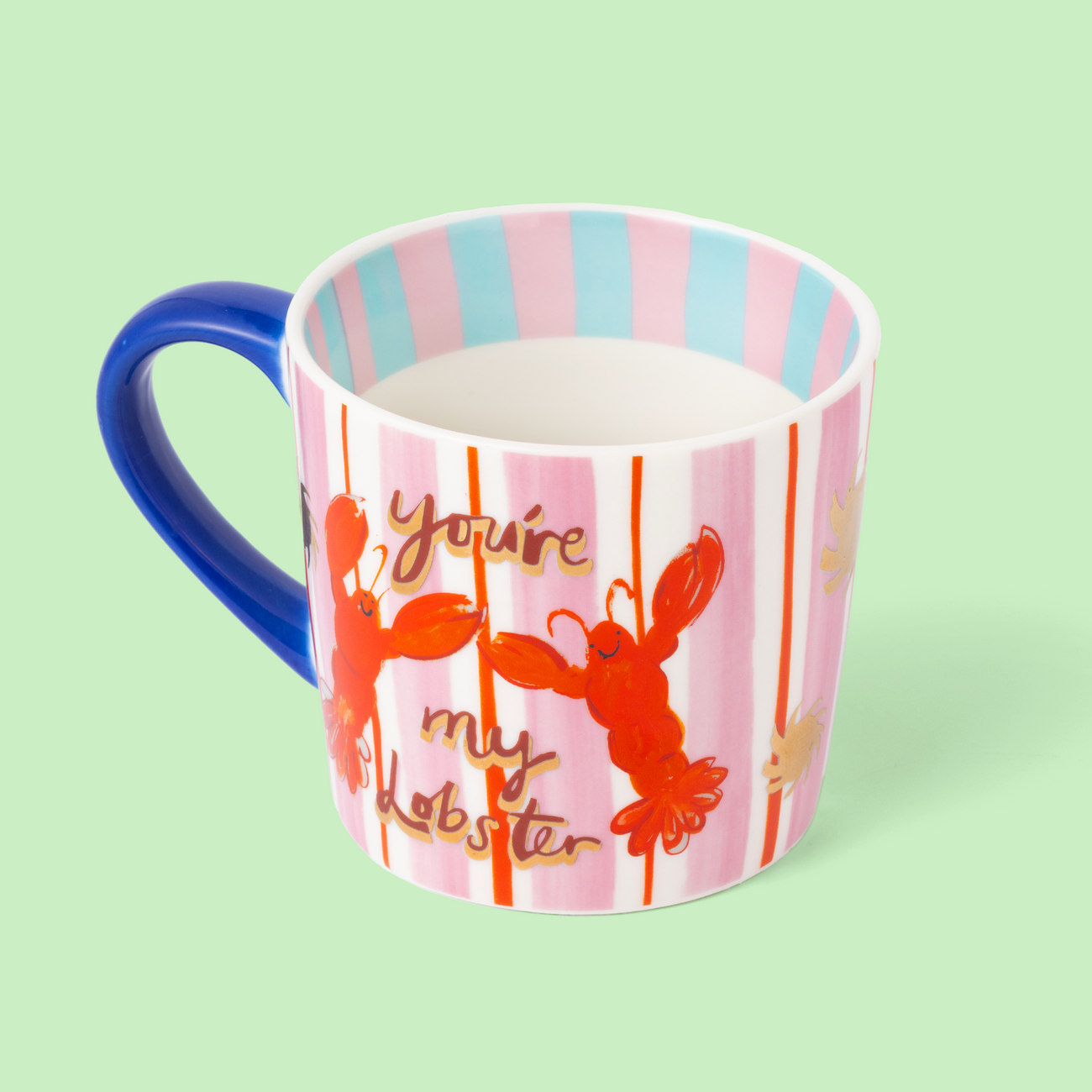 Eleanor Bowmer - You're My Lobster Stripe Mug Bibelot Leek UK Stockist