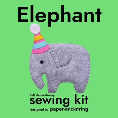 Paper and String Elephant in A Hat Felt Decoration Sewing Kit at Bibelot, Leek
