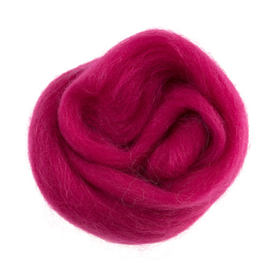 Trimits Natural Wool Roving: 10g 320 bright pink