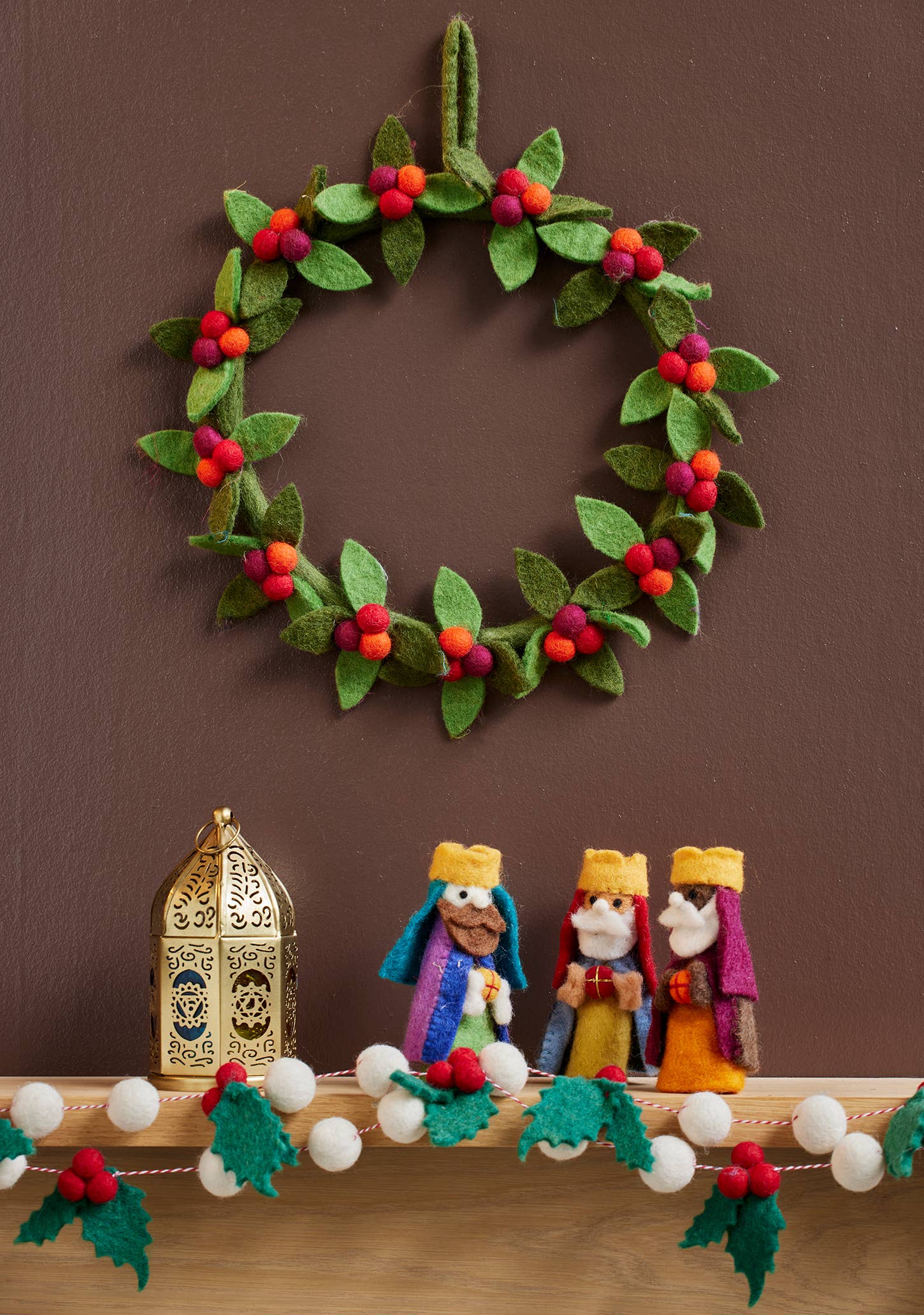 Namaste Fair Trade Felt Berry Wreath Large