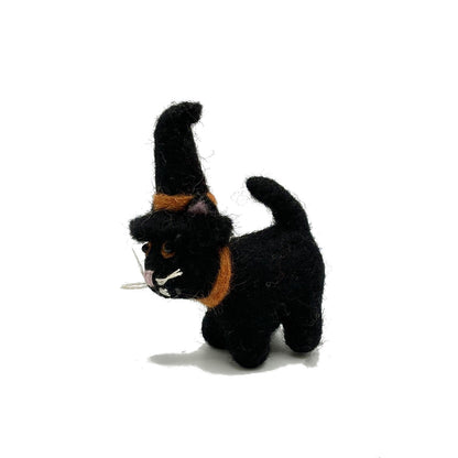 Felt Black Cat in Witch's Hat