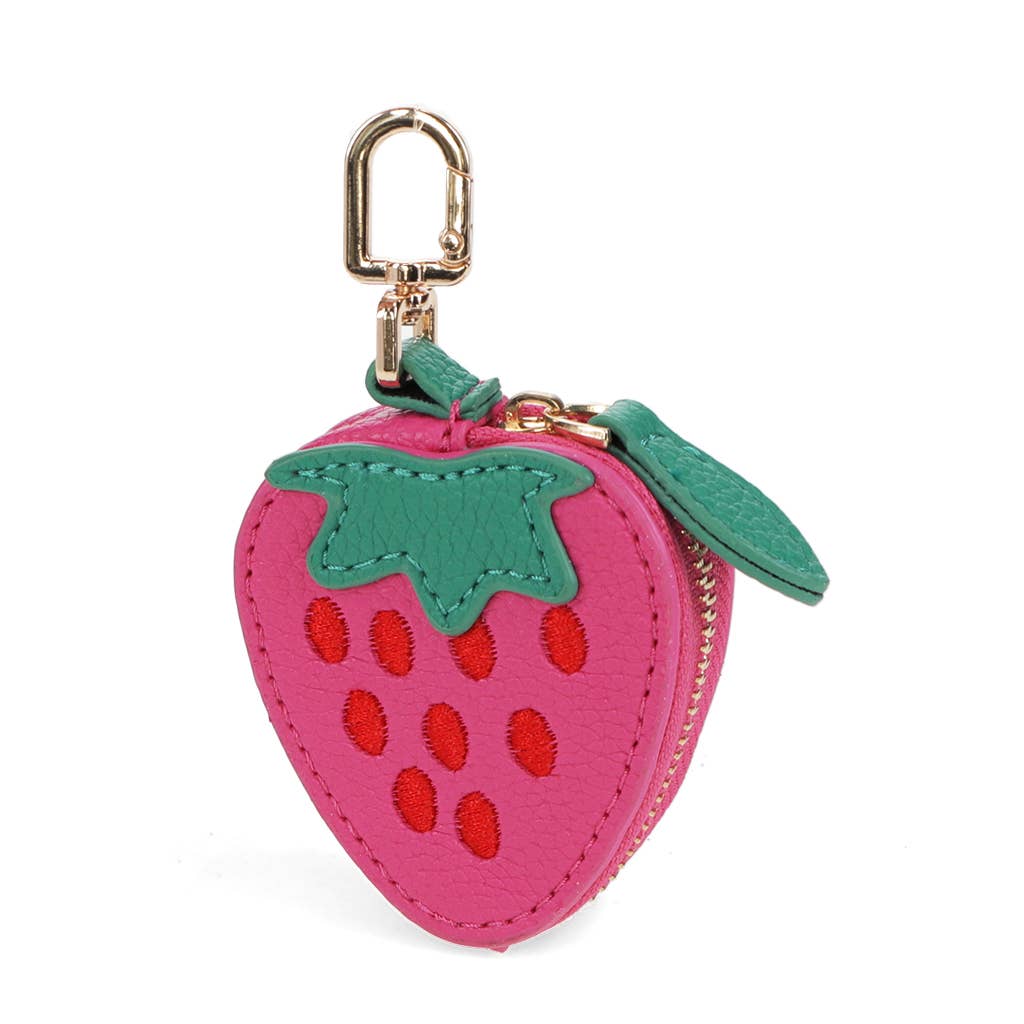 Re London Fruity Keyring Bag Charm - Strawberry at Bibelot leek UK Stockist