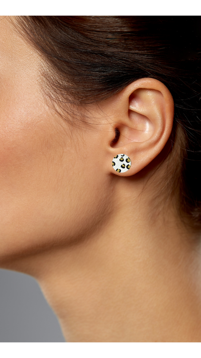 Gold Leopard Four Piece Stud Earring Set