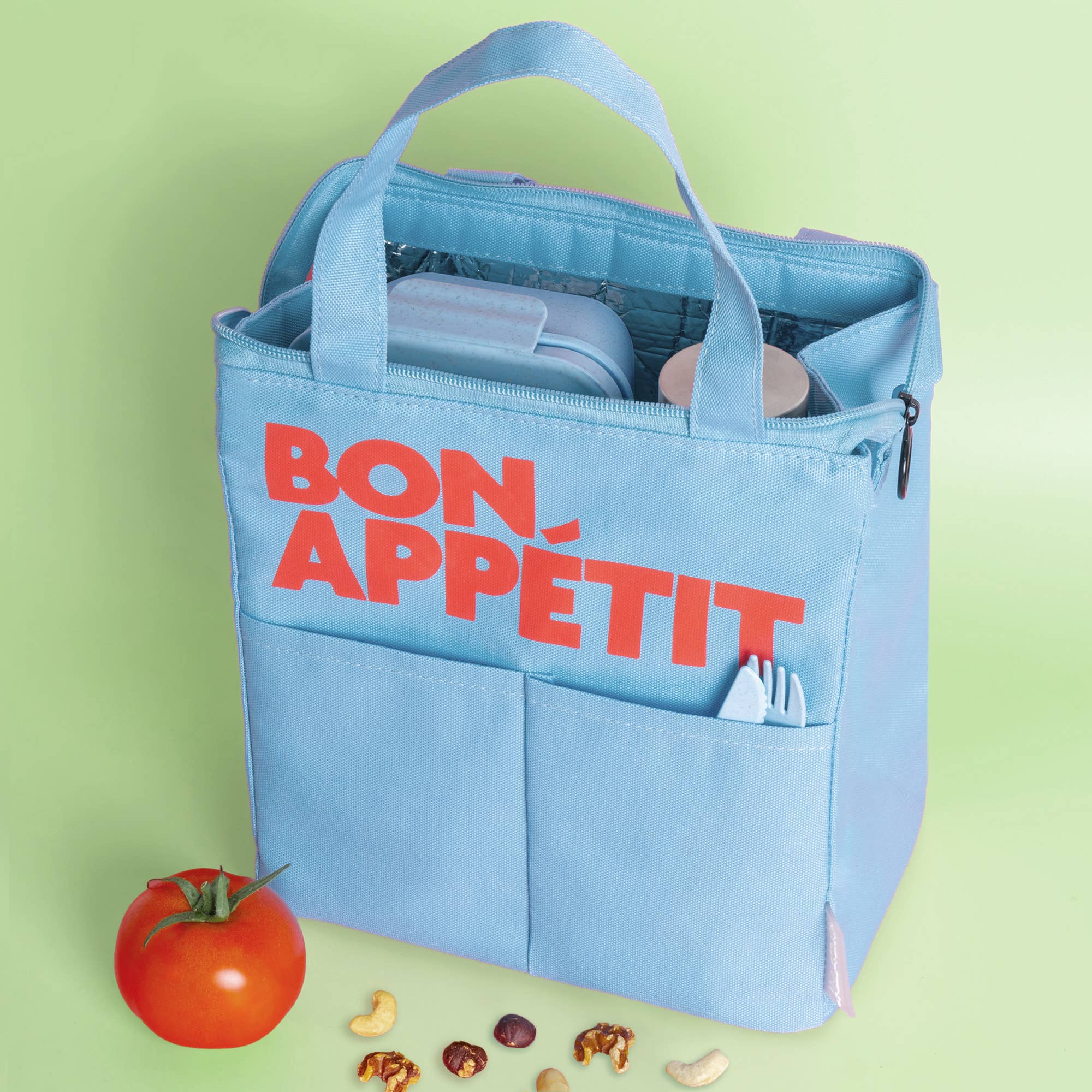 Helio Ferretti Bon Appetit Lunch Bag - Light Blue Lunch Bag Bibelot Leek UK Stockist