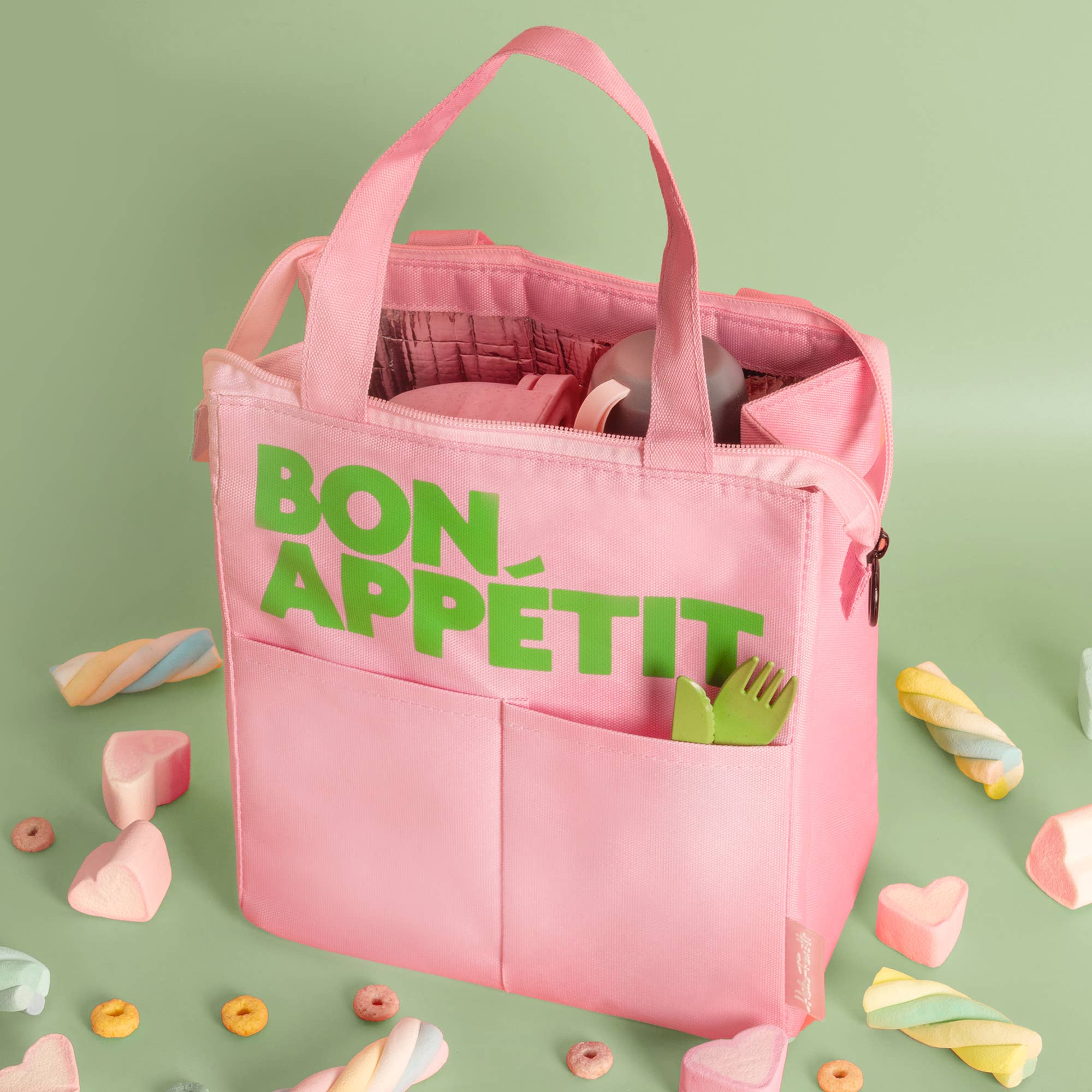 Helio Ferretti Bon Appetit Lunch Bag - Pink Lunch Bag Bibelot Leek UK Stockist