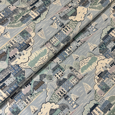 Makower Driftwood Cove Light Blue 171/B3Cotton Fabric at Bibelot, Leek