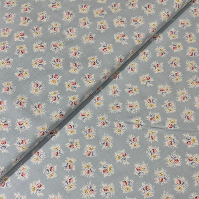 Makower Petite Fleur Posy Teal 184/T Cotton Fabric at Bibelot, Leek