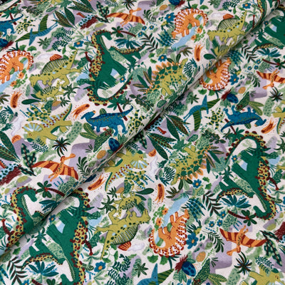 Makower Prehistoric Paradise Cream 163/Q Cotton fabric at Bibelot, Leek
