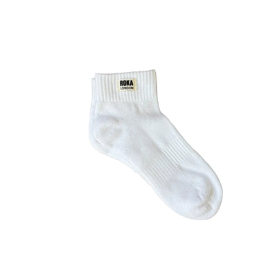 Roka London Women's Wembley Crop Socks in Off White at Bibelot Leek