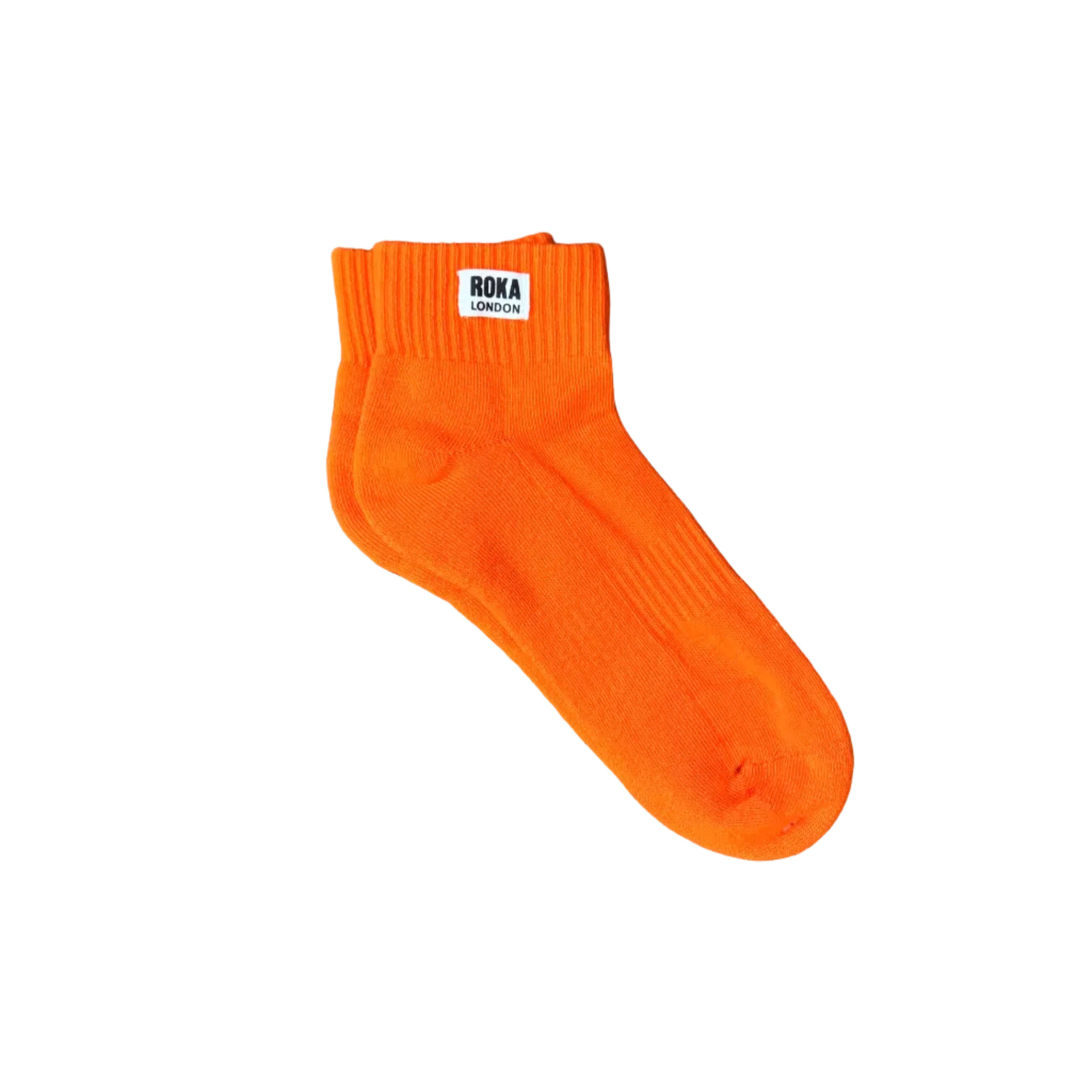 Roka London Women's Wembley Crop Socks in Jaffa Orange at Bibelot Leek