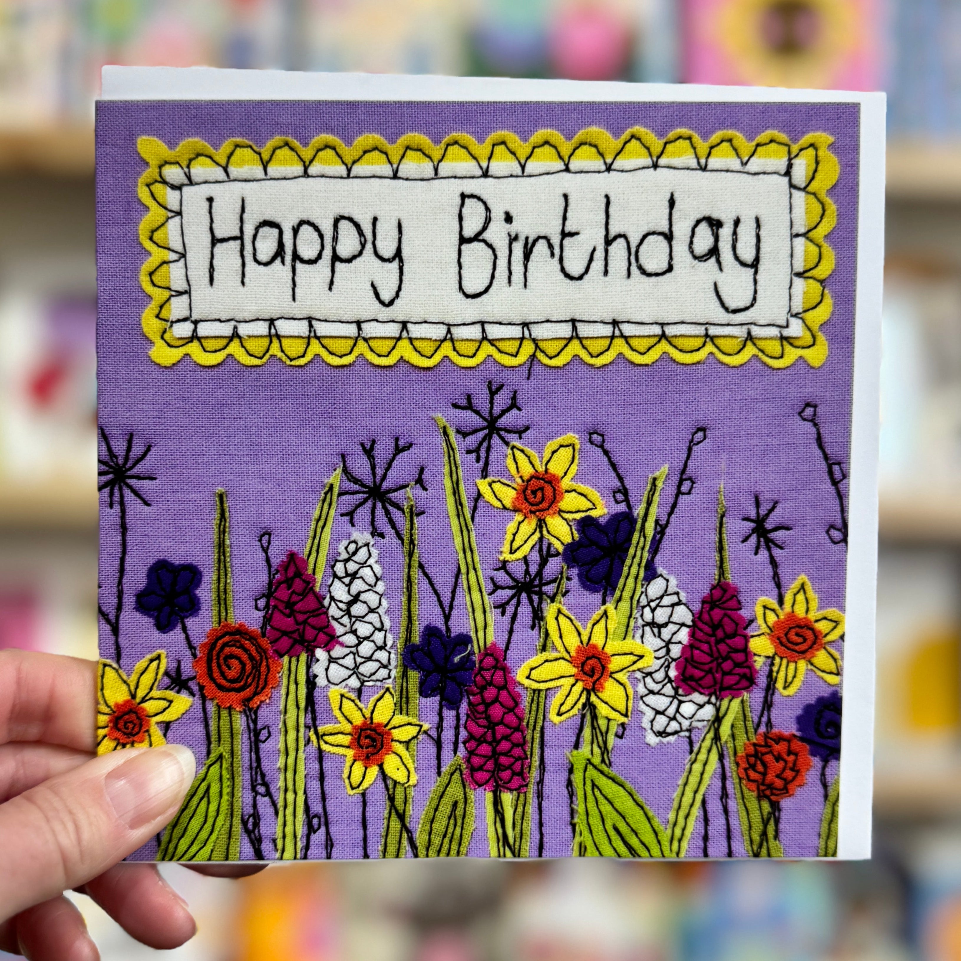 Jo Bo Designs Purple Floral Happy Birthday Card at Bibelot Leek