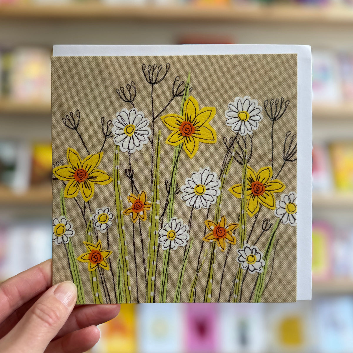 Jo Bo Designs Daffs and Daisies Card Bibelot Leek