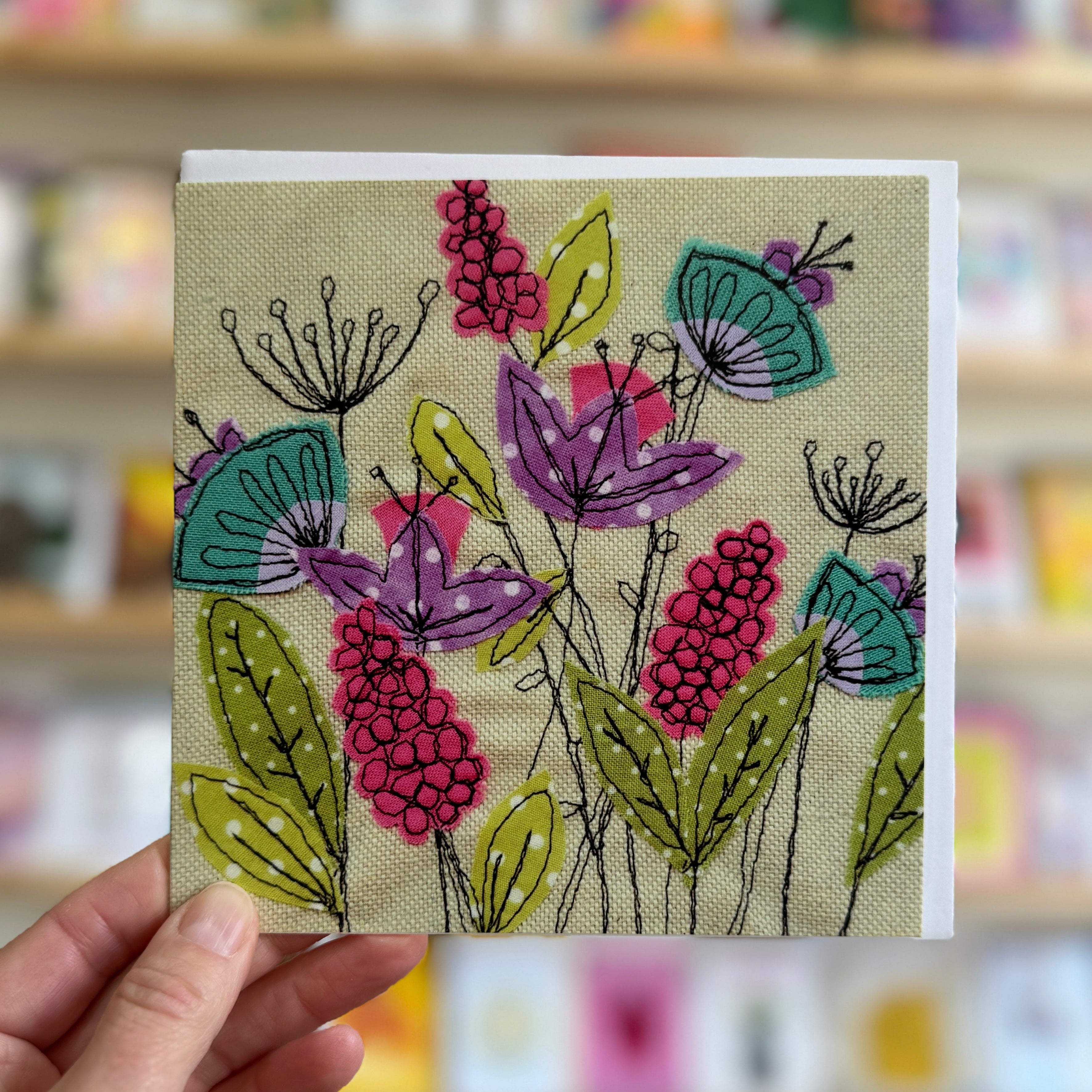 Jo Bo Designs Pinks and Purples Floral Card at Bibelot Leek