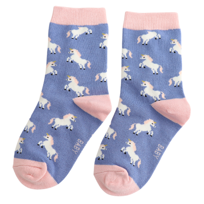 Miss Sparrow Baby Unicorns Denim Socks (2-3yrs & 4-6yrs) at Bibelot Leek UK Stockist