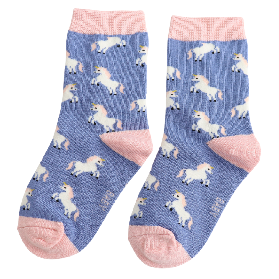 Miss Sparrow Baby Unicorns Denim Socks (2-3yrs & 4-6yrs) at Bibelot Leek UK Stockist