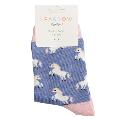 Miss Sparrow Baby Unicorns Denim Socks (2-3yrs & 4-6yrs) at Bibelot Leek UK Stockist