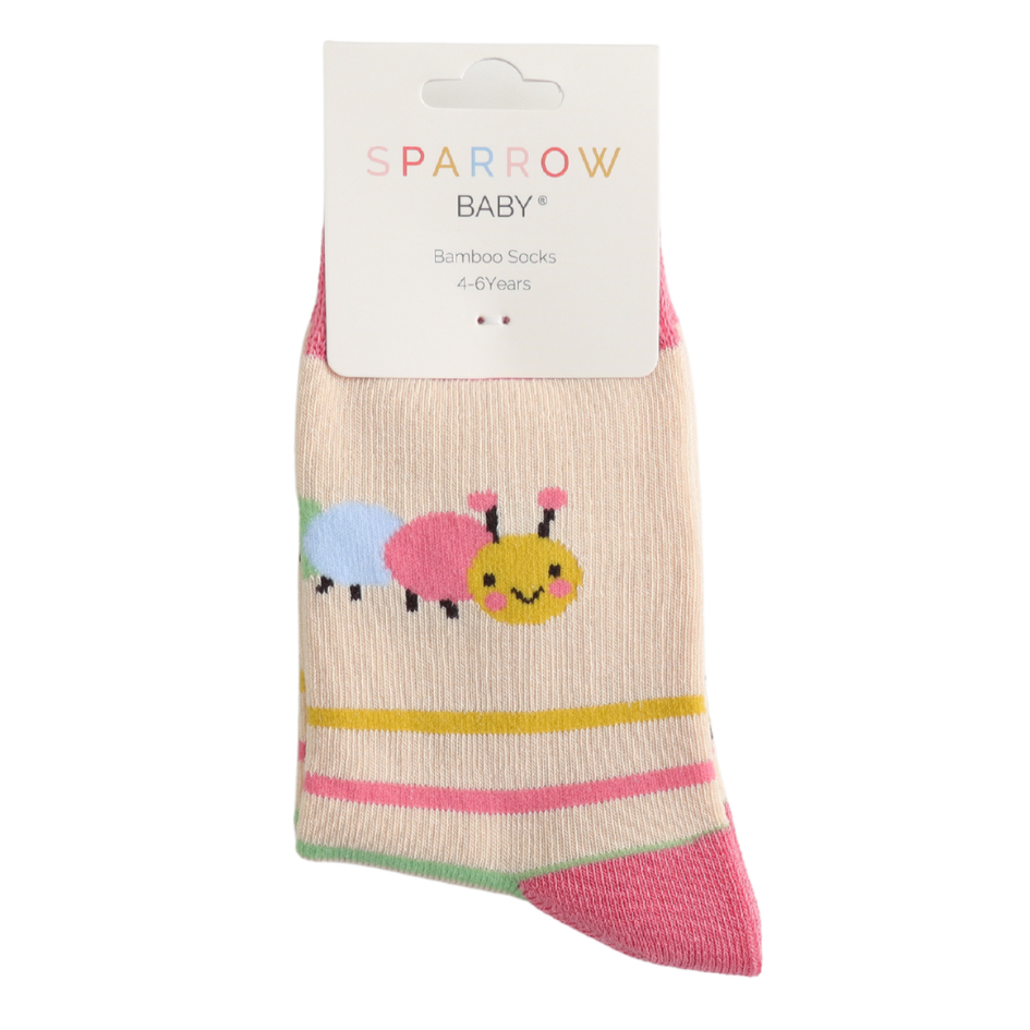 Miss Sparrow Baby Caterpillar Cream Socks (2-3yrs & 4-6yrs) at Bibelot leek UK Stockist