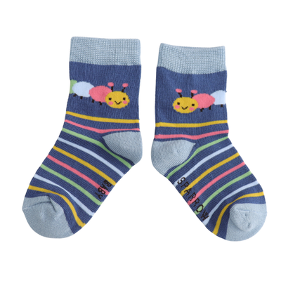 Miss Sparrow Baby Caterpillar Navy Socks (2-3yrs & 4-6yrs) at Bibelot Leek UK Stockist