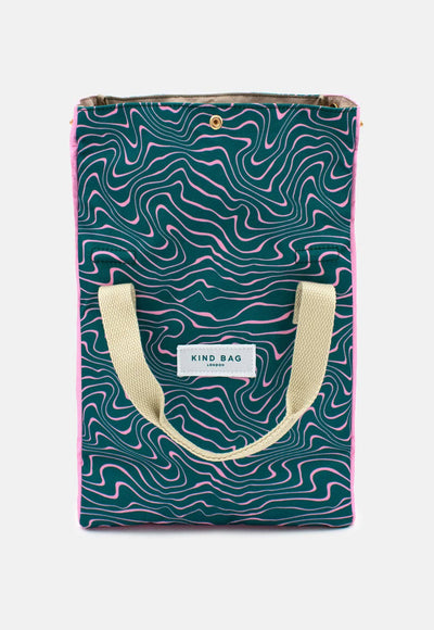 Kind Bags Lunch Bag | Contours Green and Pink at Bibelot Leek UK Stockist