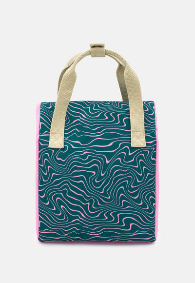 Kind Bags Lunch Bag | Contours Green and Pink at Bibelot Leek UK Stockist