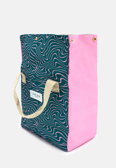 Kind Bags Lunch Bag | Contours Green and Pink at Bibelot Leek UK Stockist