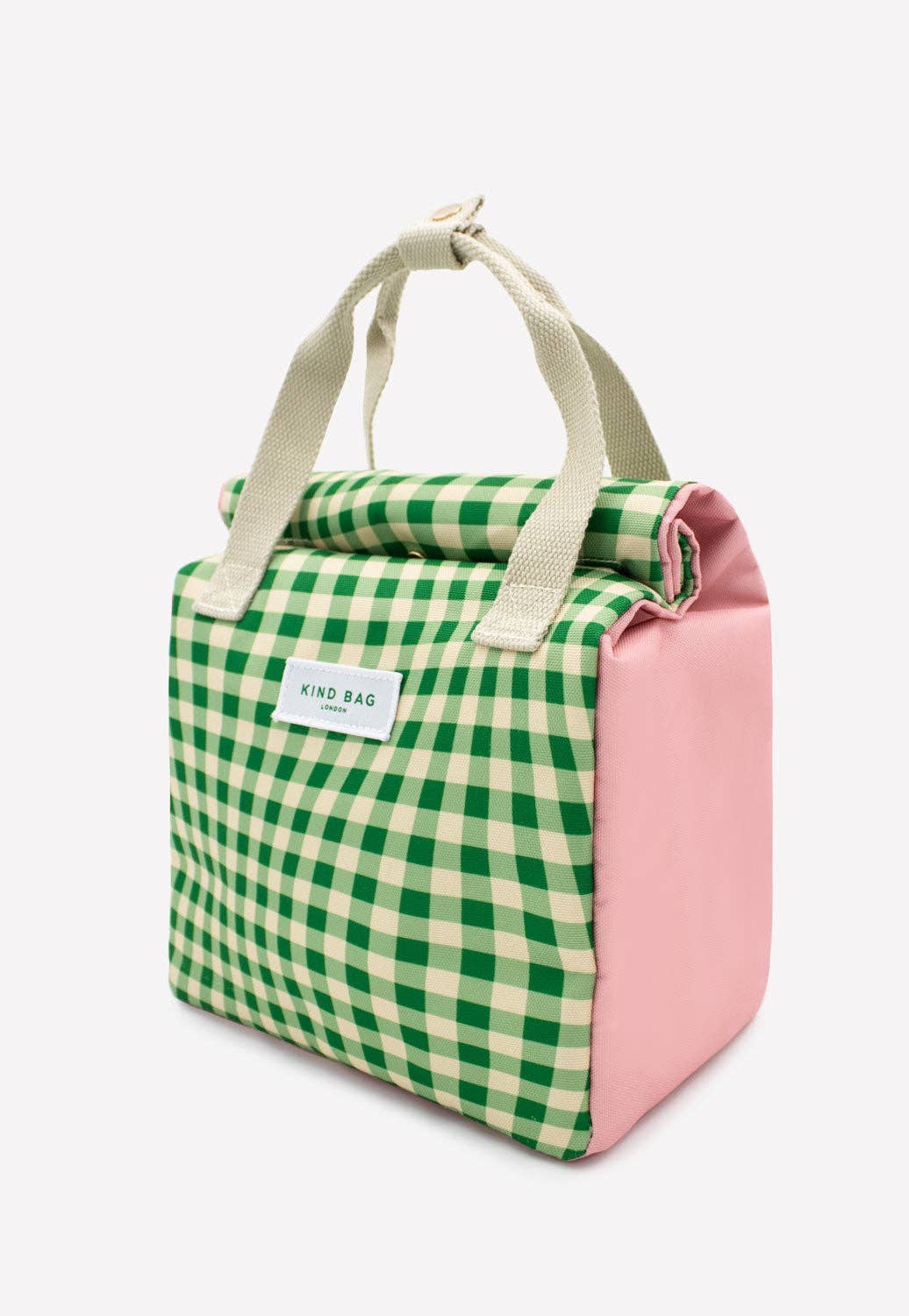 Kind Bags Lunch Bag | Distorted Gingham Green at Bibelot Leek UK Stockist