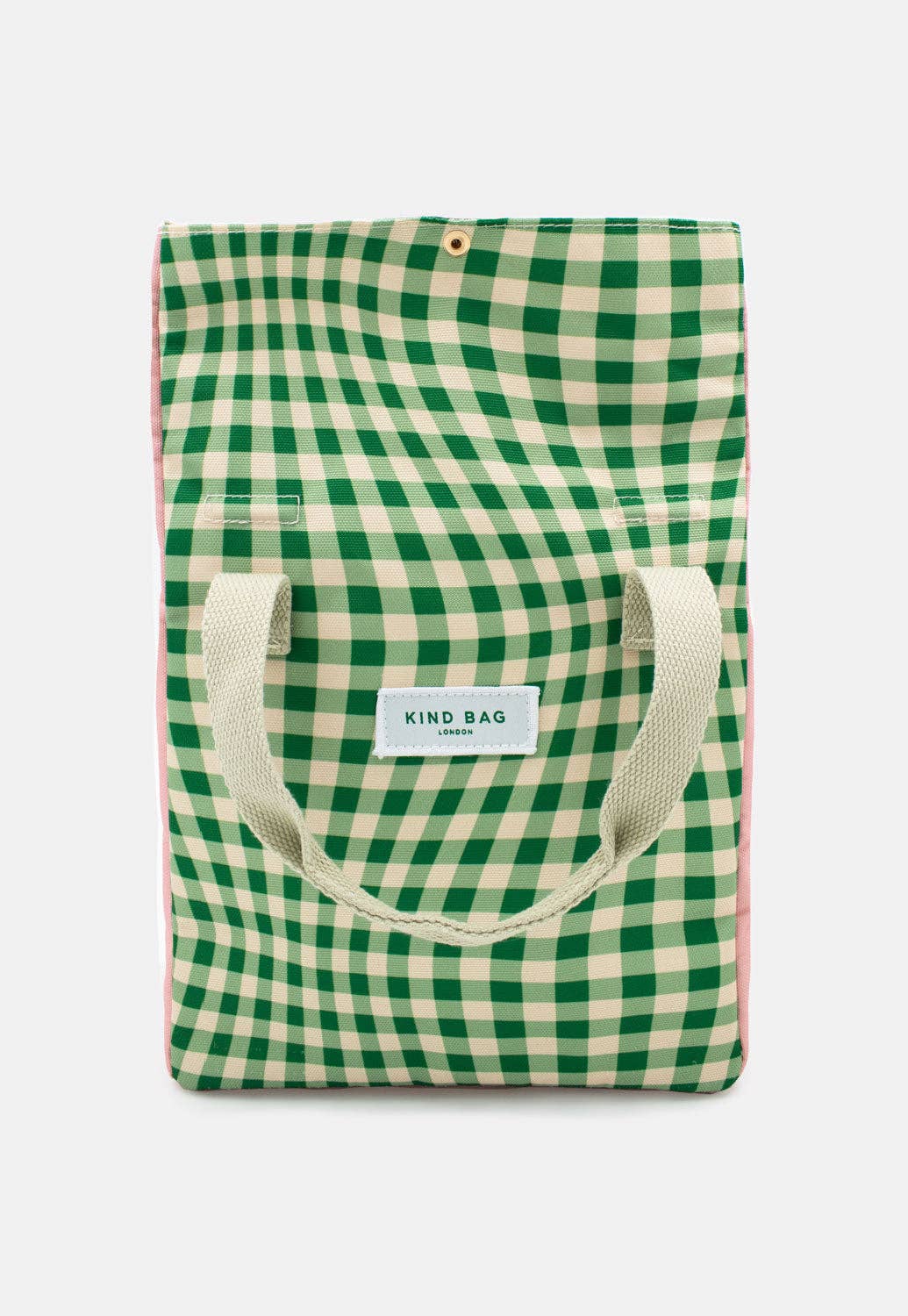 Kind Bags Lunch Bag | Distorted Gingham Green at Bibelot Leek UK Stockist