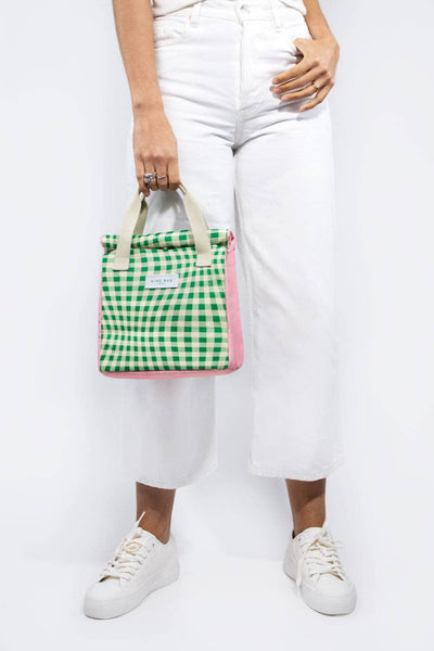 Kind Bags Lunch Bag | Distorted Gingham Green at Bibelot Leek UK Stockist