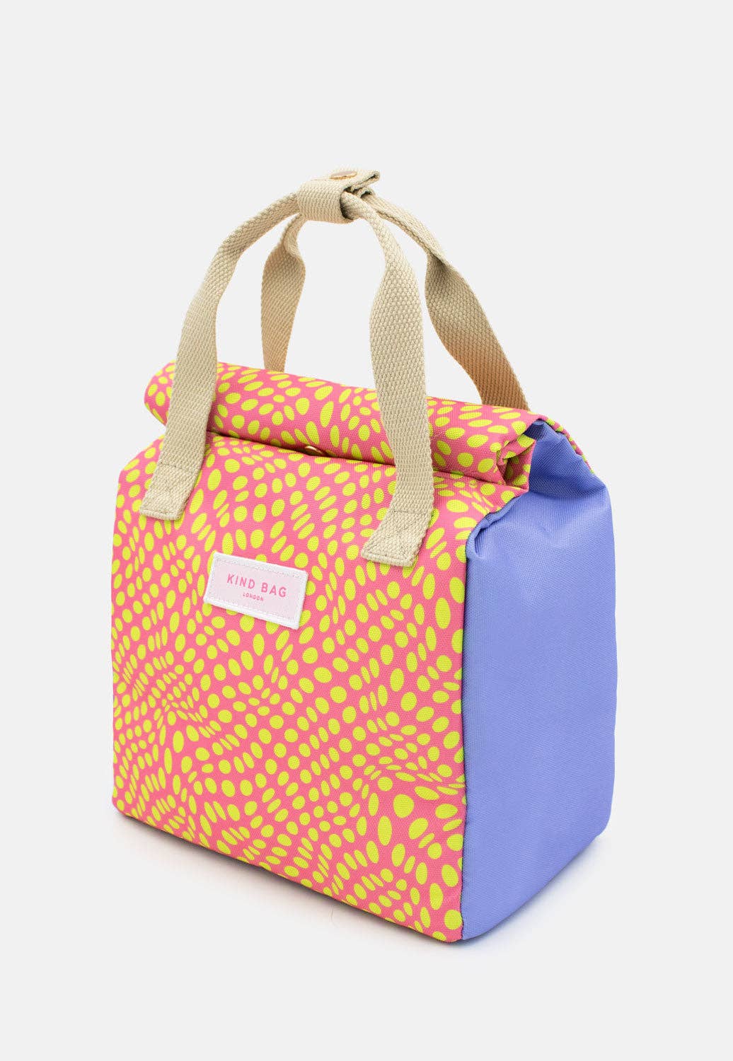 Kind Bags Lunch Bag | Twisted Polka Pink and Yellow at Bibelot Leek UK Stockist