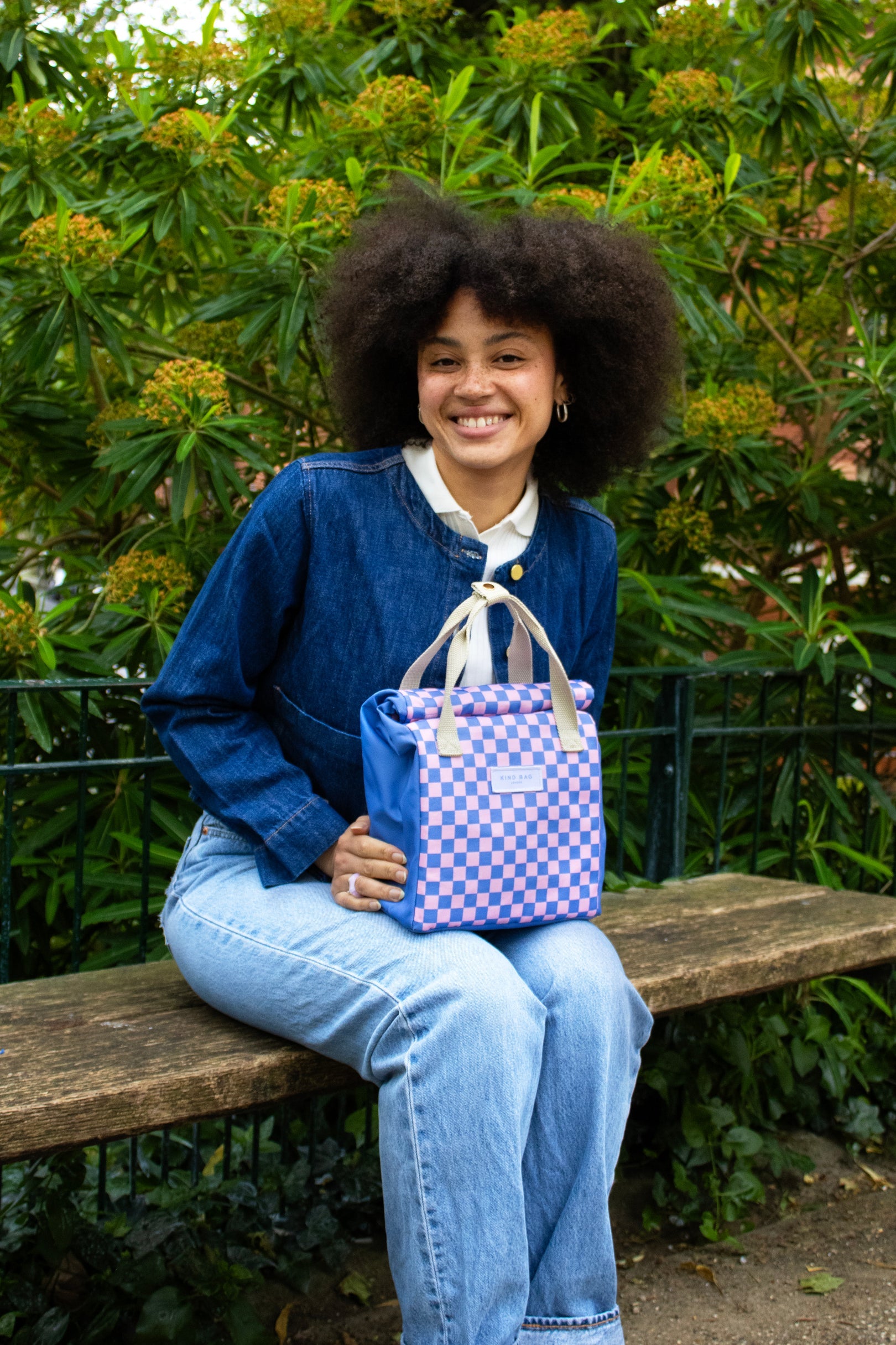 Kind Bag Lunch Bag | Checkerboard Blue and Pink at Bibelot Leek