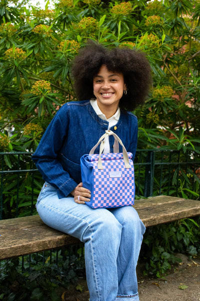 Kind Bag Lunch Bag | Checkerboard Blue and Pink at Bibelot Leek
