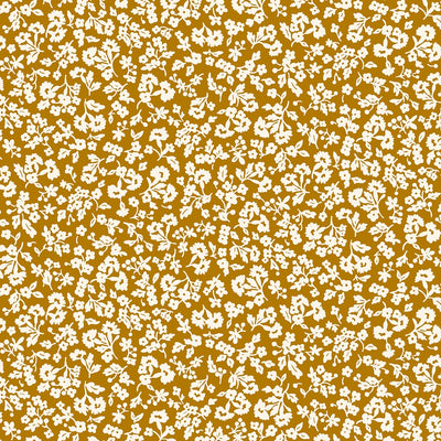 Liberty Denim Florals: Dainty Meadow Flower Sprigs Ochre 401A
