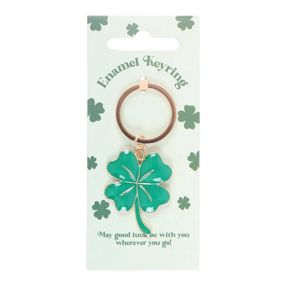 Lucky Four-Leaf Clover St. Patrick's Day Keyring Bibelot Leek