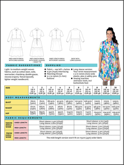 Tilly and the Buttons Lyra Shirt Dress Sewing Pattern