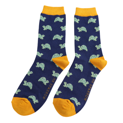 Mr Sparrow Turtles Socks Navy at Bibelot Leek