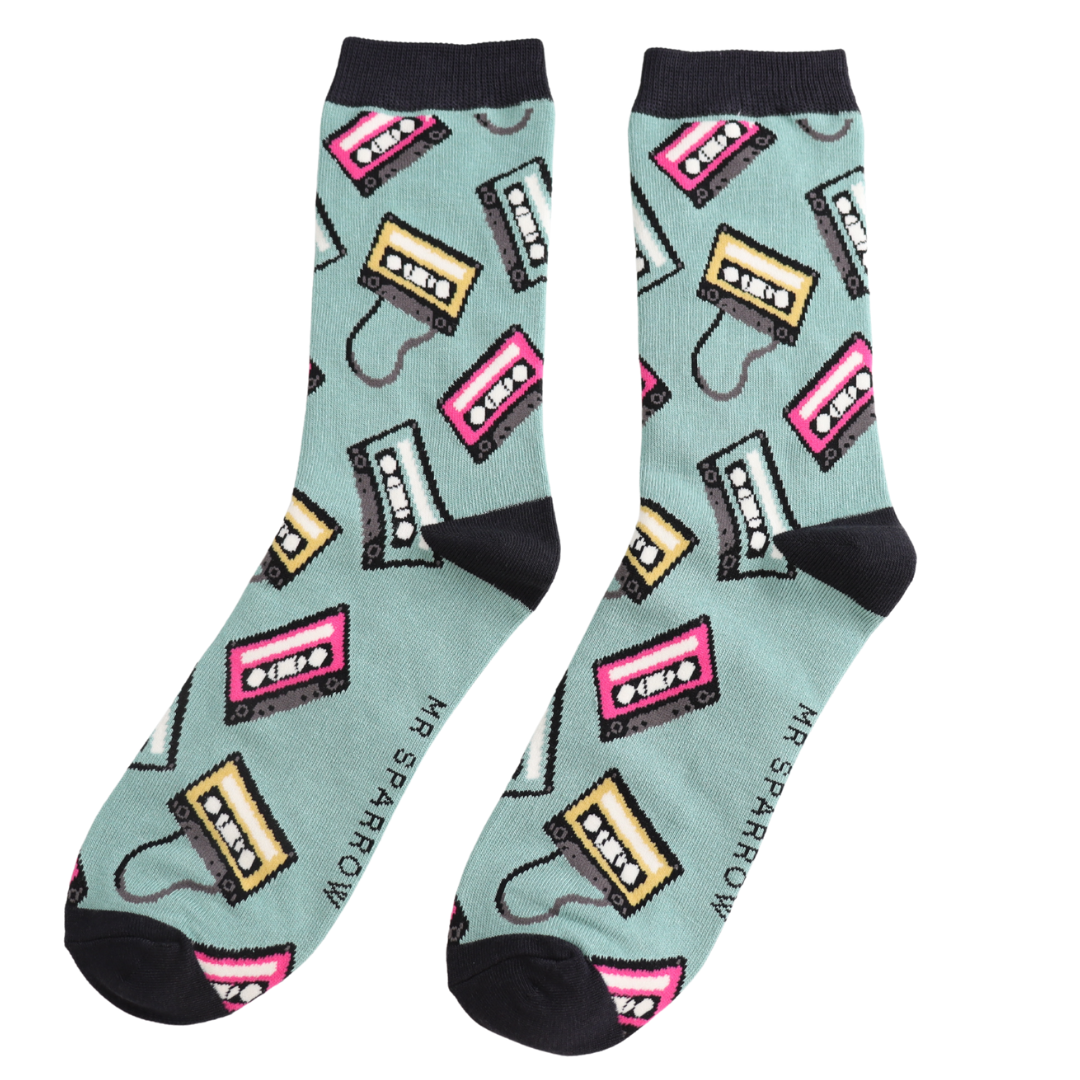 Mr Sparrow Tapes Socks Green at Bibelot Leek