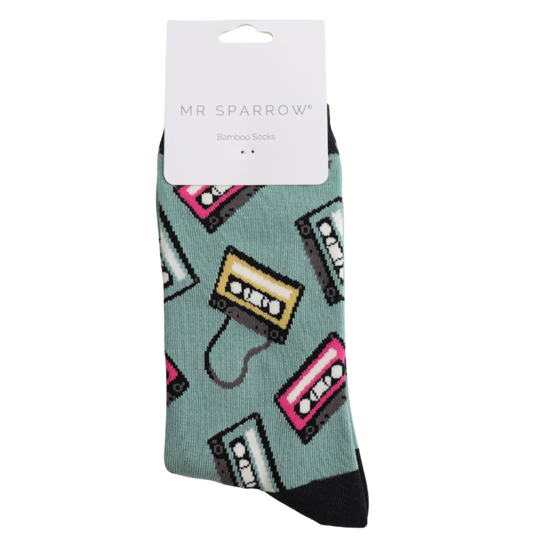 Mr Sparrow Tapes Socks Green at Bibelot Leek