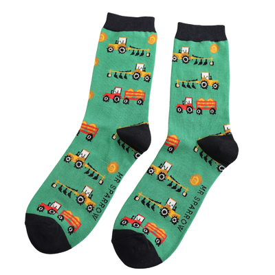 Mr Sparrow Harvest Socks Green at Bibelot Leek