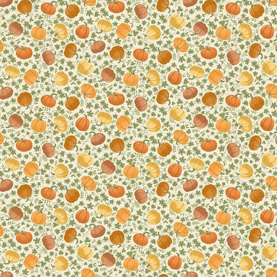 Makower Hello Autumn Pumpkins Cream Fat Quarter