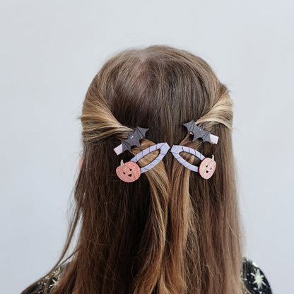 Mimi & Lula Pumpkin & Bat Clip Set