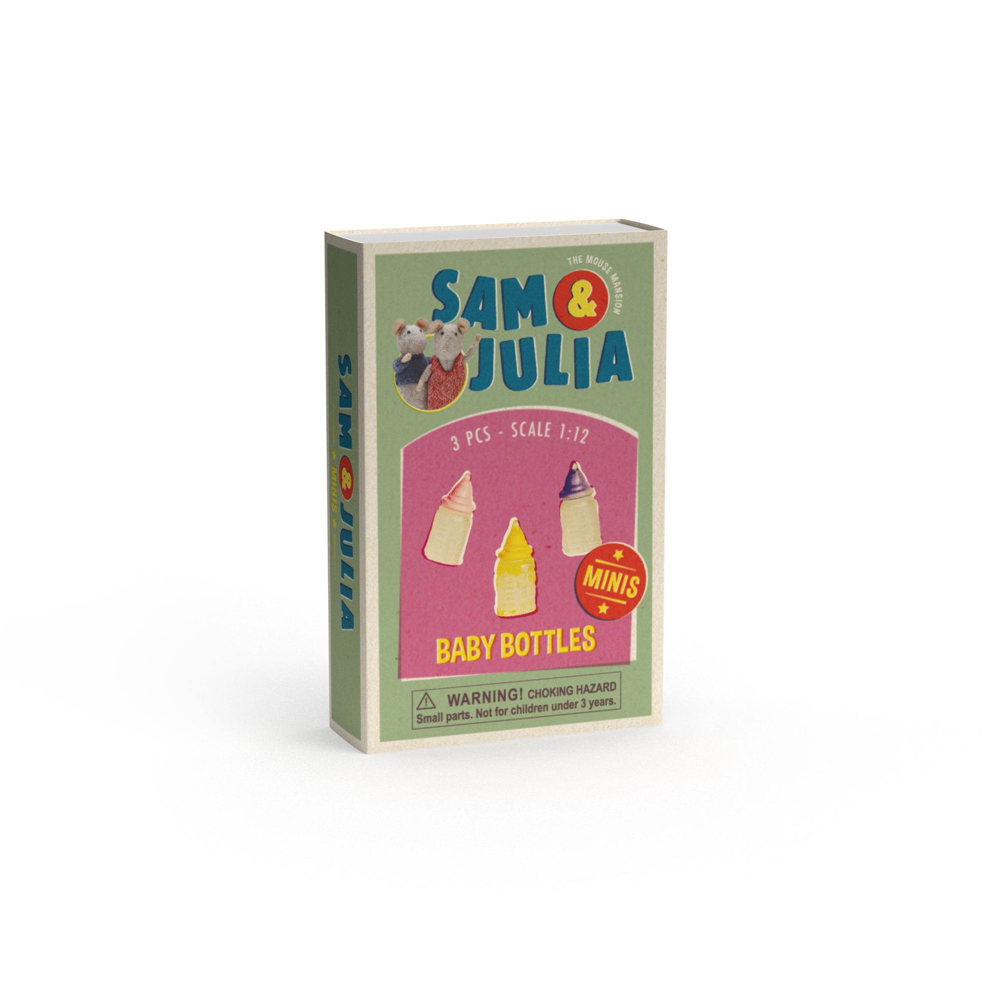 Box of Sam & Julia baby bottles on a white background