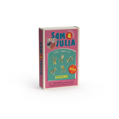 Box of Sam & Julia scissors on a white background
