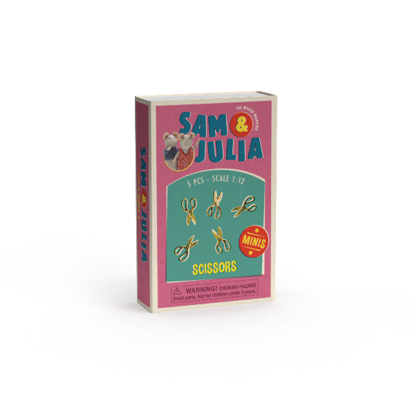 Box of Sam & Julia scissors on a white background