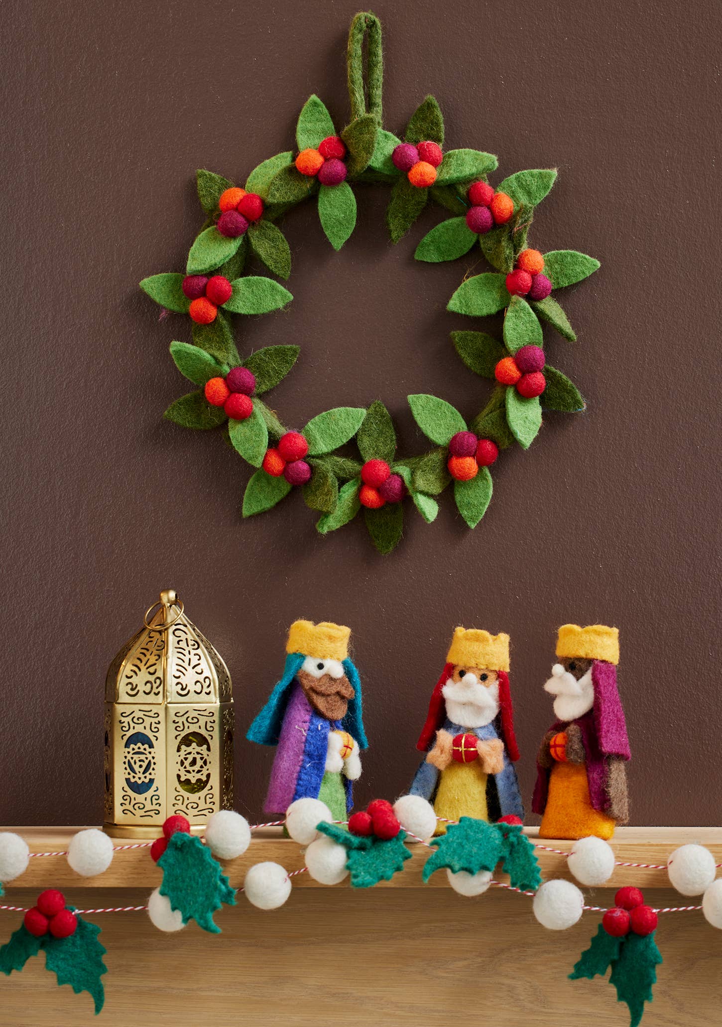 Namaste Fair Trade Felt Berry Wreath Small