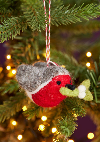 Namaste Fair Trade Felt Carry Robin Decoration
