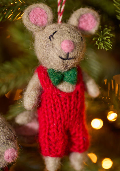 Namaste Fair Trade Felt Christmas Mice Decorations