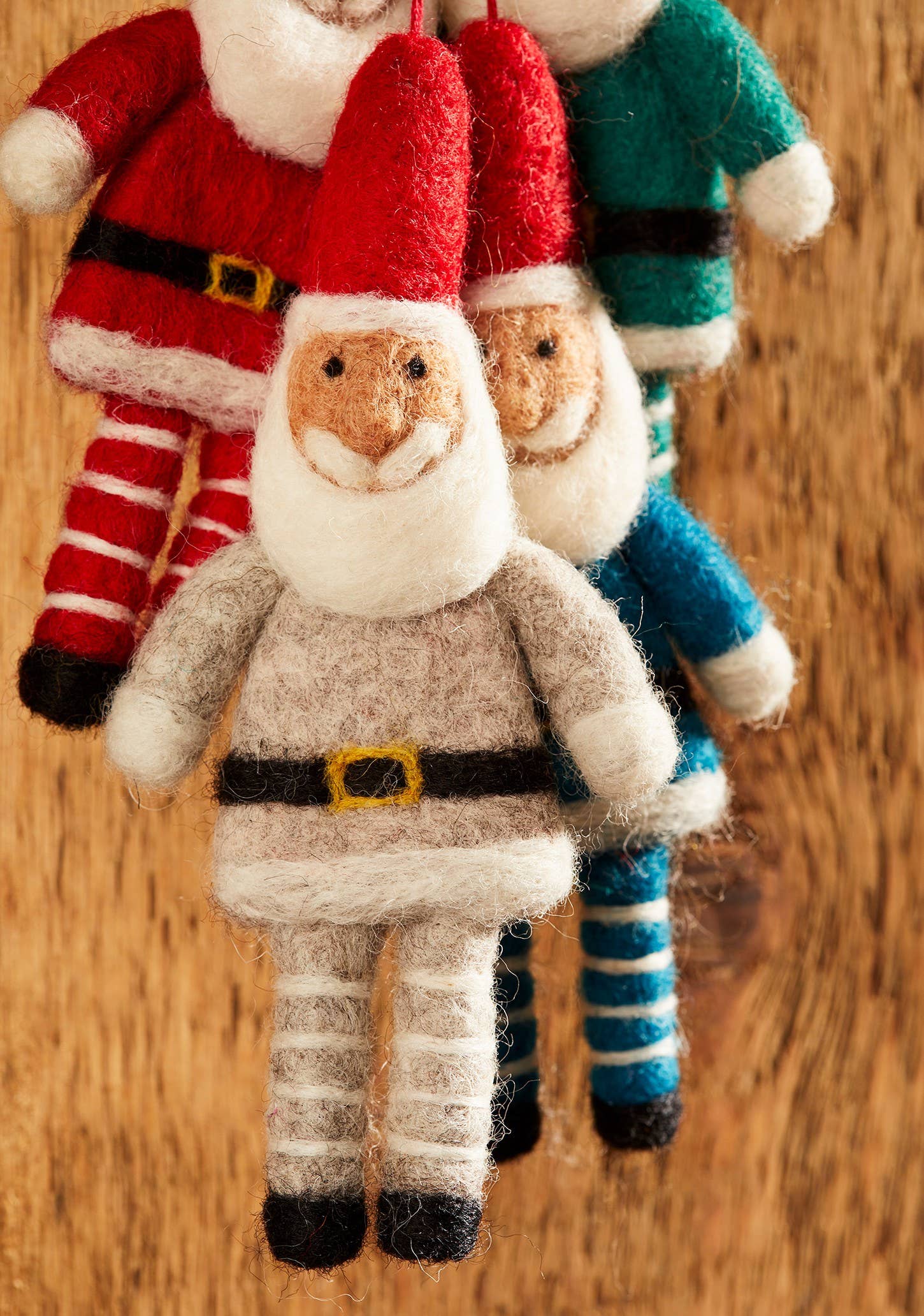 Namaste Fair Trade Hanging Felt Santa With Stripey Legs